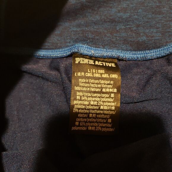 Pink Active Leggings Womens Large Blue Jogger Pink Hit on Back Athleisure - Picture 10 of 10